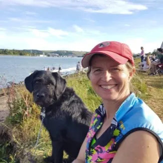 An image of Eleanor Burke and her dog